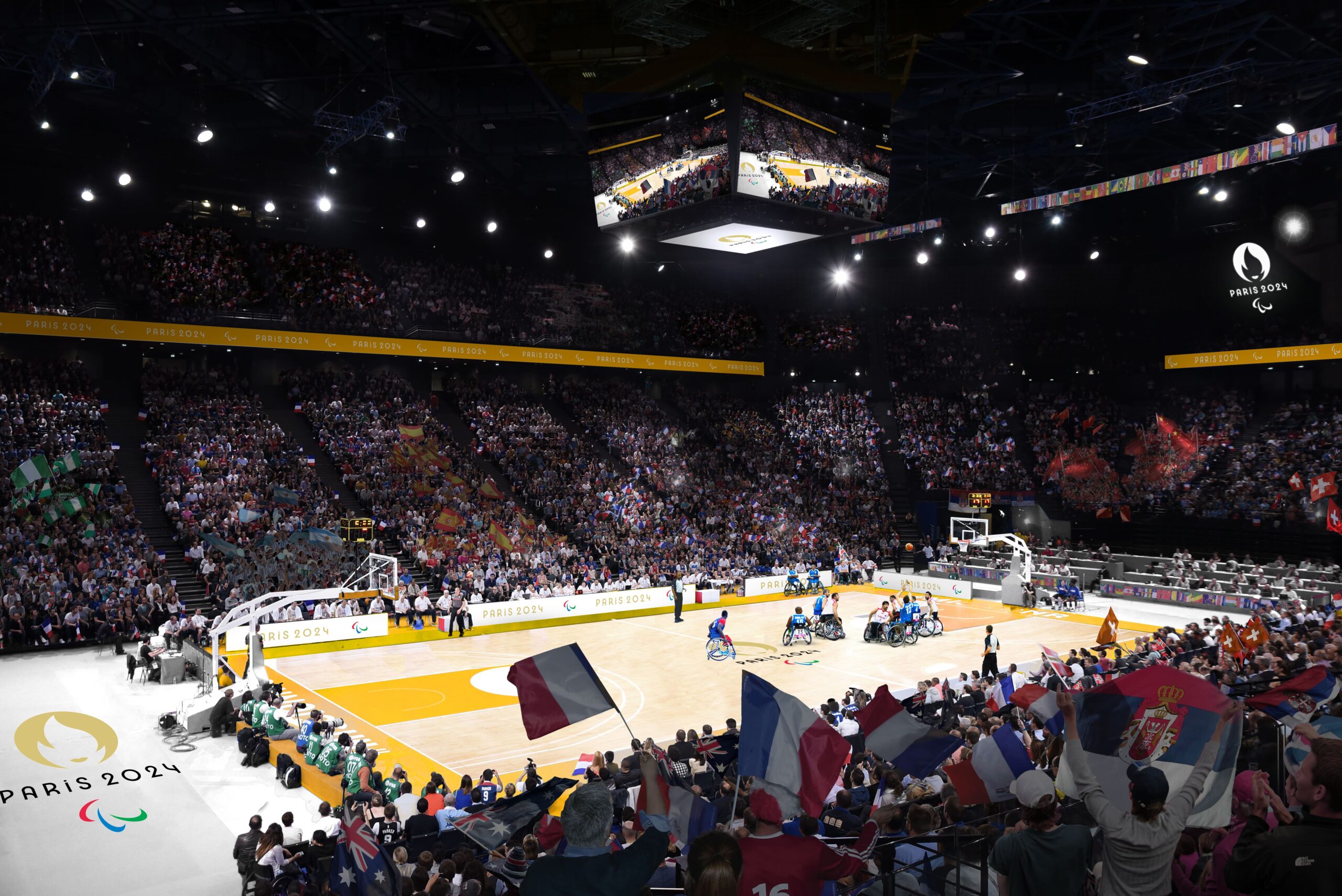 American Basketball Tournament 2024 Ola Lauryn   Paris2024 BCY Arena Bercy Basket PARA Changement De Branding V2 Bis Min Scaled 