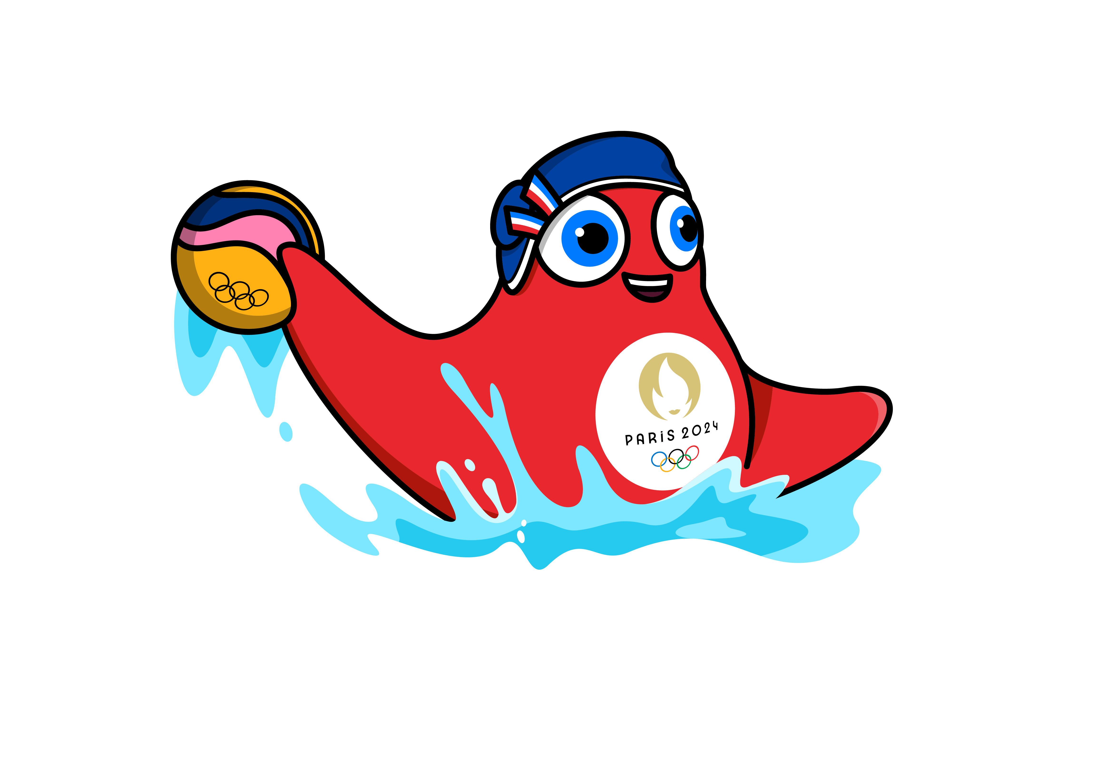 Water Polo Paris 2024   WATER POLO Mascotte OLY 2D RVB 