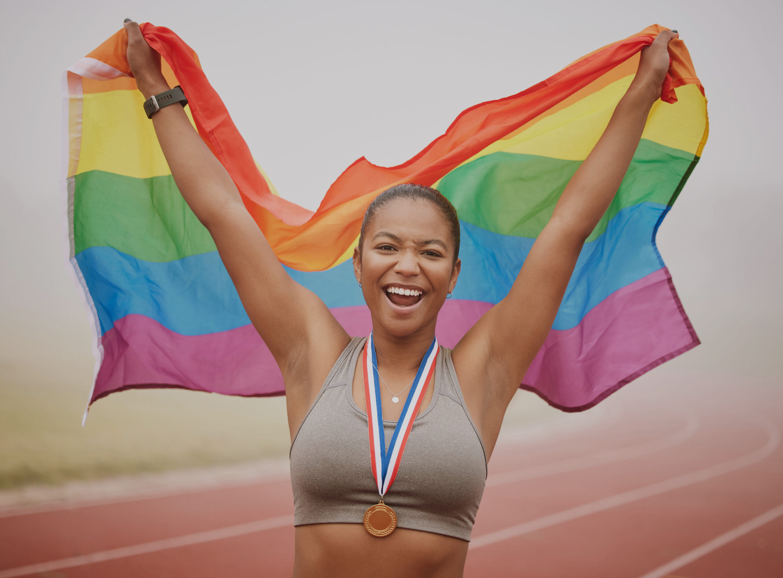 Trans Pride Pattern X Sports bra